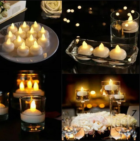 Smokeless Water Sensor LED Tea Light Candles – Pack of 12